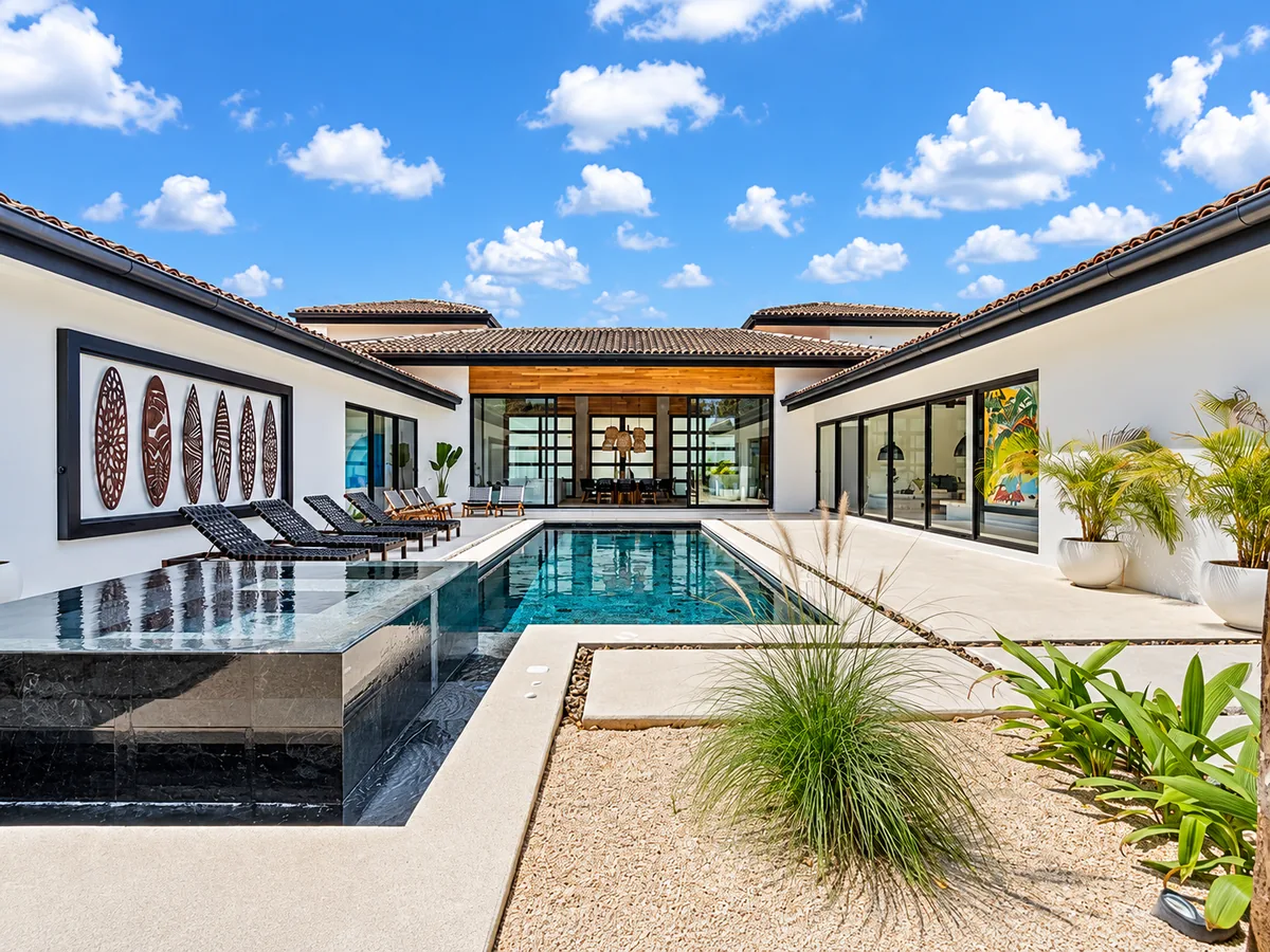 Courtyard pool at a Hacienda Pinilla residence