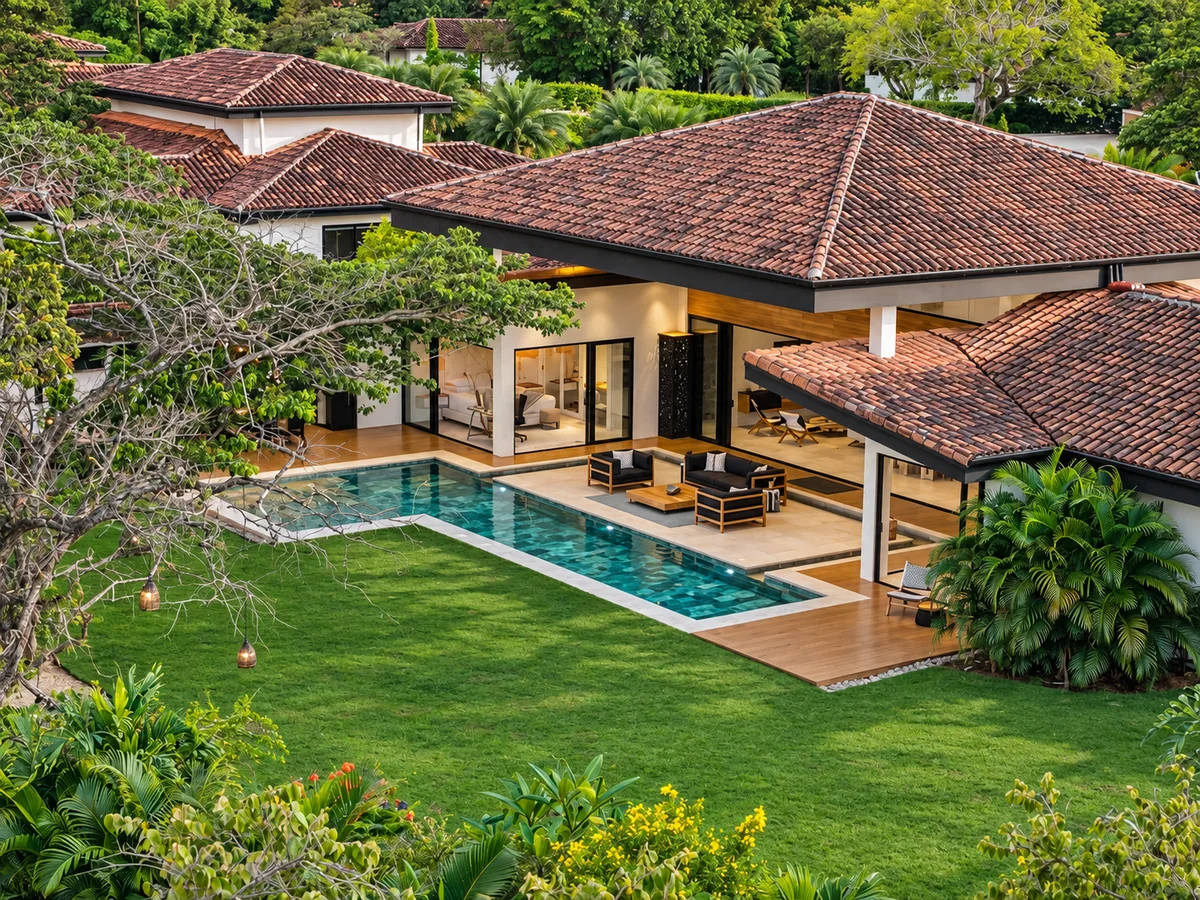 Hacienda Pinilla residence with a private pool and garden
